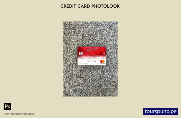 listo para imprimir Plantilla frontal de aspecto fotográfico de Mastercard de 82